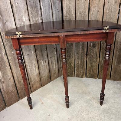 Louis Style Mahogany Full Moon Converts to Half Moon Side Table
