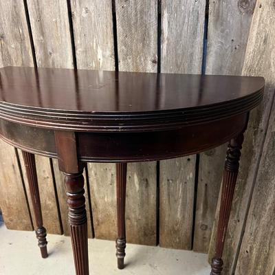 Louis Style Mahogany Full Moon Converts to Half Moon Side Table