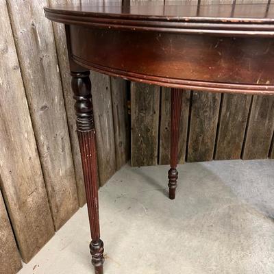 Louis Style Mahogany Full Moon Converts to Half Moon Side Table