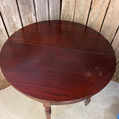 Louis Style Mahogany Full Moon Converts to Half Moon Side Table