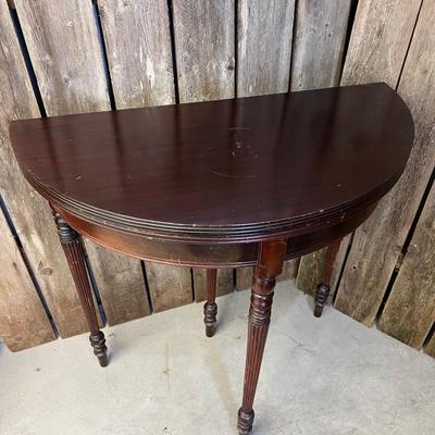 Louis Style Mahogany Full Moon Converts to Half Moon Side Table