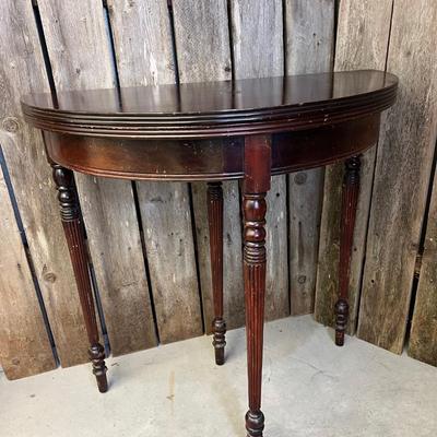 Louis Style Mahogany Full Moon Converts to Half Moon Side Table