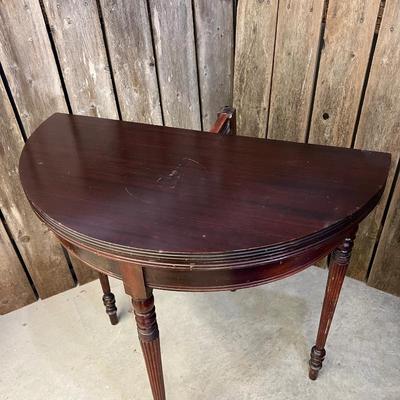 Louis Style Mahogany Full Moon Converts to Half Moon Side Table