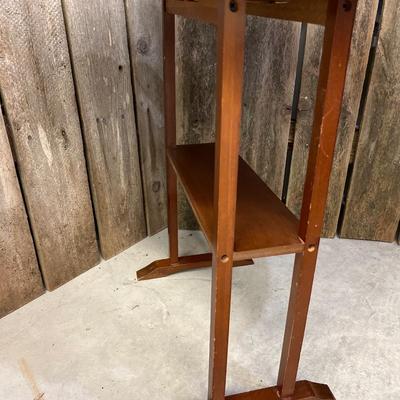 Small Vintage Drop Side Wood Table with Handles #1