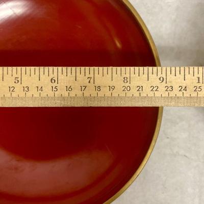 Vintage Japanese Traditional Wood Sandals and Gold-Colored Lacquered Wood Maki-e Bowl