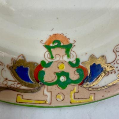 Moriyama Morimachi Antique Porcelain Floral Gold Trim 6" LEMON DISH / BON BON