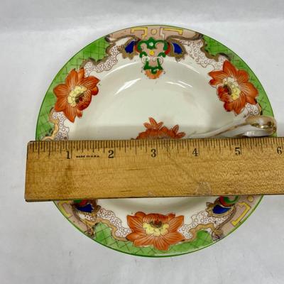 Moriyama Morimachi Antique Porcelain Floral Gold Trim 6" LEMON DISH / BON BON