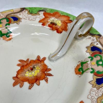 Moriyama Morimachi Antique Porcelain Floral Gold Trim 6" LEMON DISH / BON BON