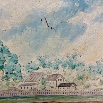 Framed Art: Country Barn on Field