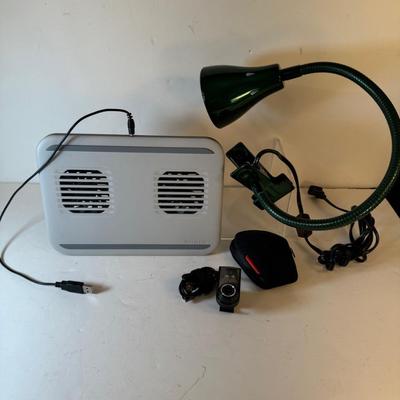 Lot 33. Laptop Fan, Computer Camera & Clip-on Lamp