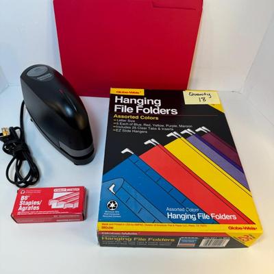 Lot 40. Electric Stapler & File Folders