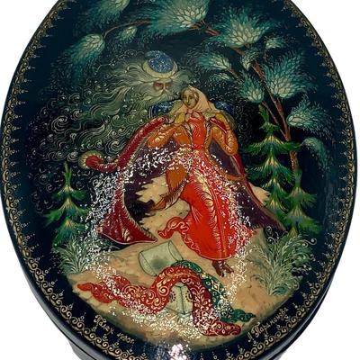 Vintage Russian Lacquered Box - Folklore, Haunted Forest