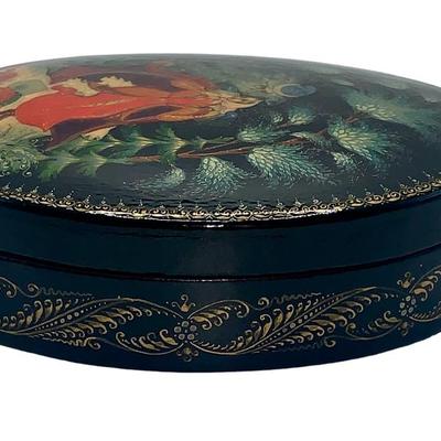 Vintage Russian Lacquered Box - Folklore, Haunted Forest