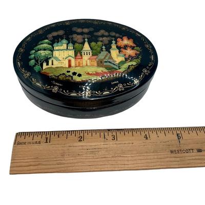 Vintage Russian Lacquered Box - Cathedral