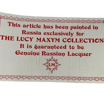 Vintage Hinged Lacquered Russian Box - Lucy Maxym Collection