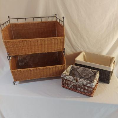 Four Wicker Storage Baskets (L-BBL)