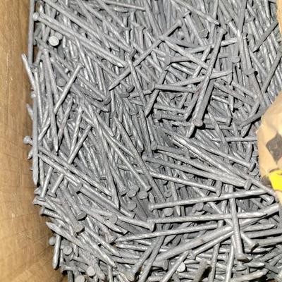 Two partial boxes 2.5" nails and a bag of 2" galvanized