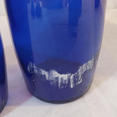 Blue Glass Bottles and Canisters (L-BBL)
