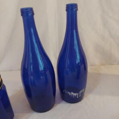 Blue Glass Bottles and Canisters (L-BBL)