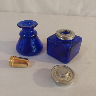 Blue Glass Bottles and Canisters (L-BBL)