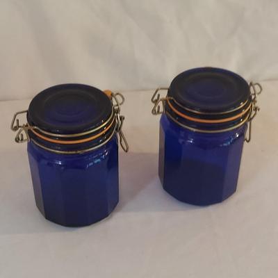 Blue Glass Bottles and Canisters (L-BBL)