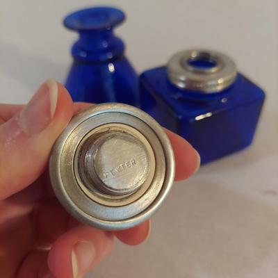 Blue Glass Bottles and Canisters (L-BBL)