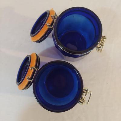 Blue Glass Bottles and Canisters (L-BBL)