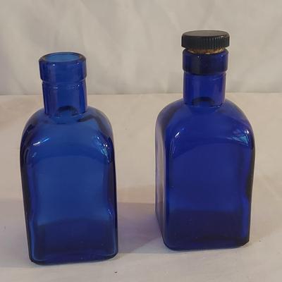 Blue Glass Bottles and Canisters (L-BBL)