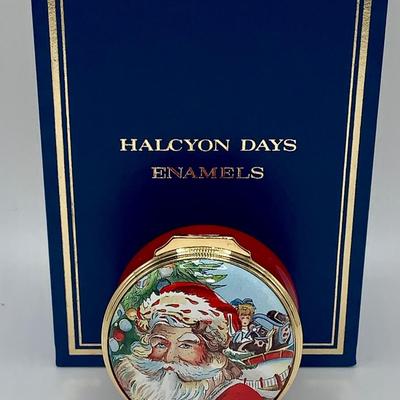 Christmas 2000 Halcyon Days Santa Trinket Box