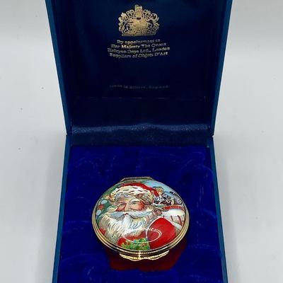 Christmas 2000 Halcyon Days Santa Trinket Box