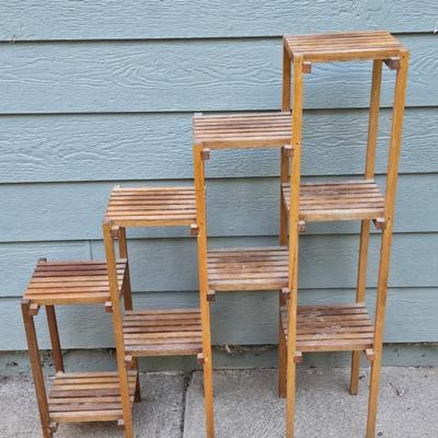 Vintage Wood Graduating Plant Stand