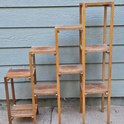 Vintage Wood Graduating Plant Stand