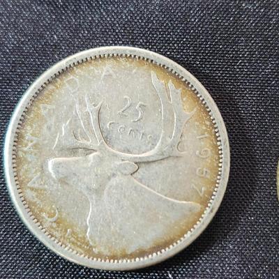 Canadian Coins Lot Pennies, Silver Dimes, Quarters