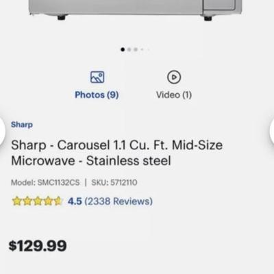 SHARP SMC1132CS Countertop Microwave