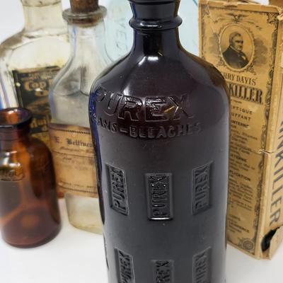 Antique Shaving Accessories & Medicine Bottles
