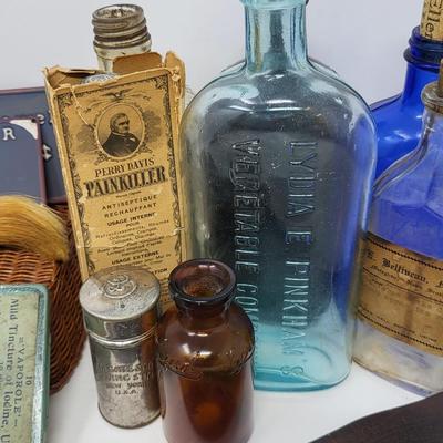 Antique Shaving Accessories & Medicine Bottles
