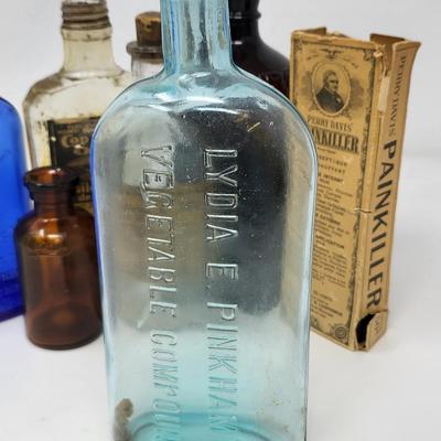 Antique Shaving Accessories & Medicine Bottles
