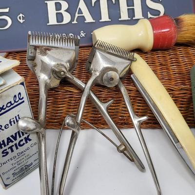 Antique Shaving Accessories & Medicine Bottles