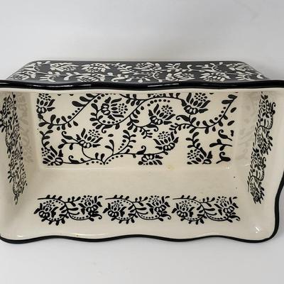 Two Glazed Ceramic Baking/Loaf Pans