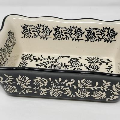 Two Glazed Ceramic Baking/Loaf Pans