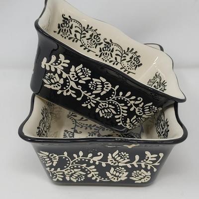 Two Glazed Ceramic Baking/Loaf Pans