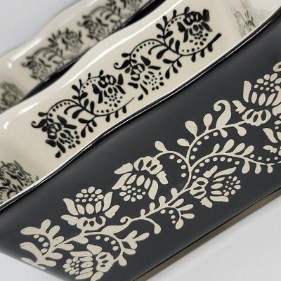 Two Glazed Ceramic Baking/Loaf Pans
