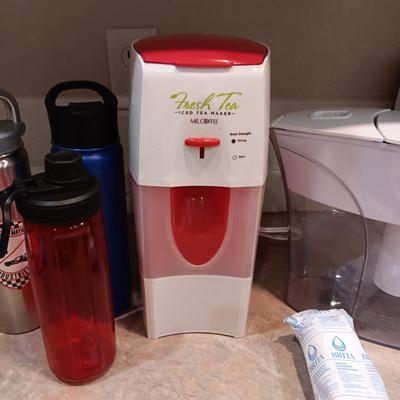 BRITA WATER PURIFIER W/FILTER, ICE TEA MAKER AND WATER BOTTLES