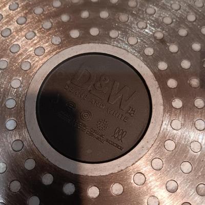 D & W SKILLET, CUTTING BOARD, BROILING PAN AND CORNING WARE