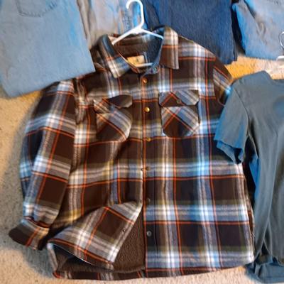 MEN'S XL JACKETS AND SHIRTS, 36X30 JEANS