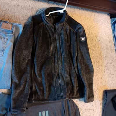 MEN'S XL JACKETS AND SHIRTS, 36X30 JEANS