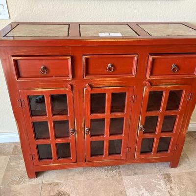 Red Buffet Entry Table