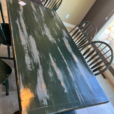 6 Chair Green Dining Set