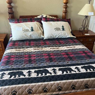 Black Bear Quilt Queen Size Bedding