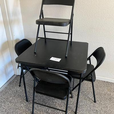 Black Card Table W/4 Chairs
